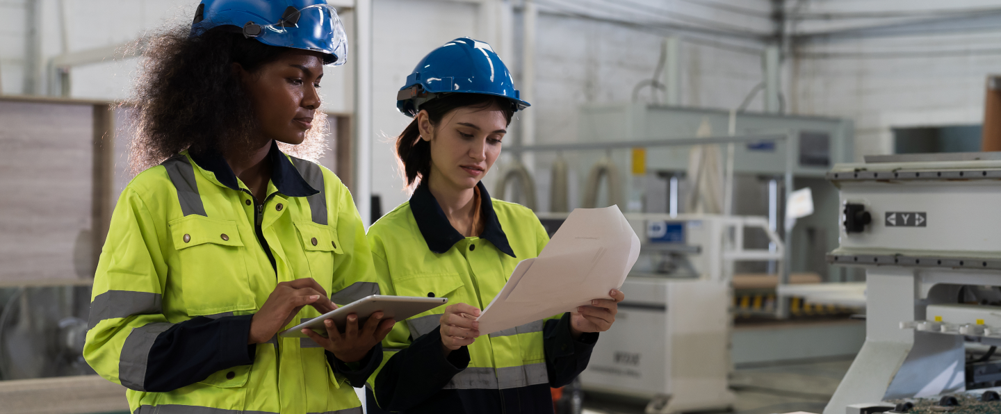 Two female engineer workers with retrofit skills